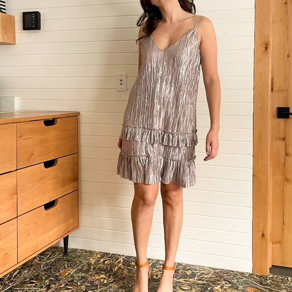 LOST + WANDER Metallic Crinkle Dress - Picture 3 of 5